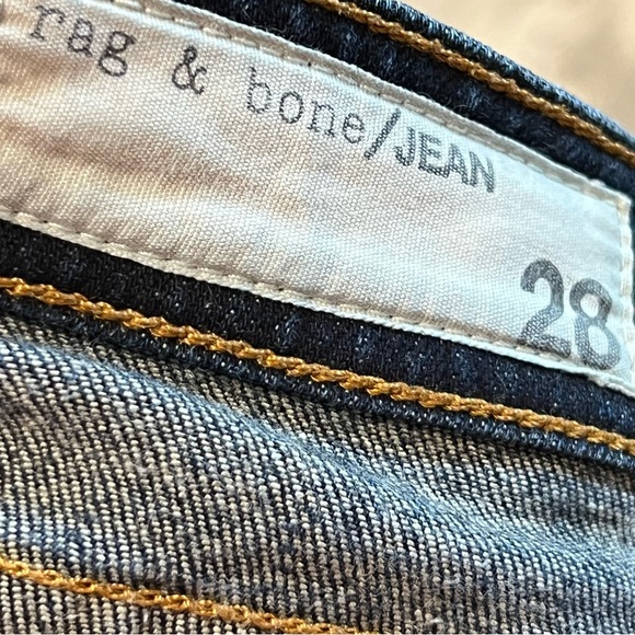 rag & bone " Crop Jean" Blue Mid Rise Straight Denim Jeans US 28 - Picture 6 of 7